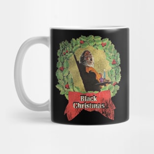 Black Christmas Wreath Mug